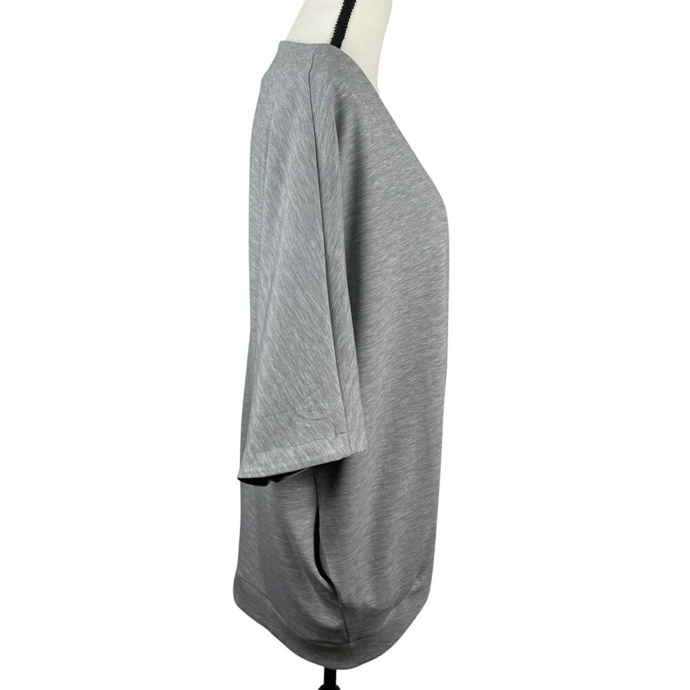 White House Black Market WKND Open Front Cardigan One Size Gray Short Sleeve - Picture 4 of 12
